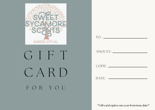 Sweet Sycamore Scents Gift Card